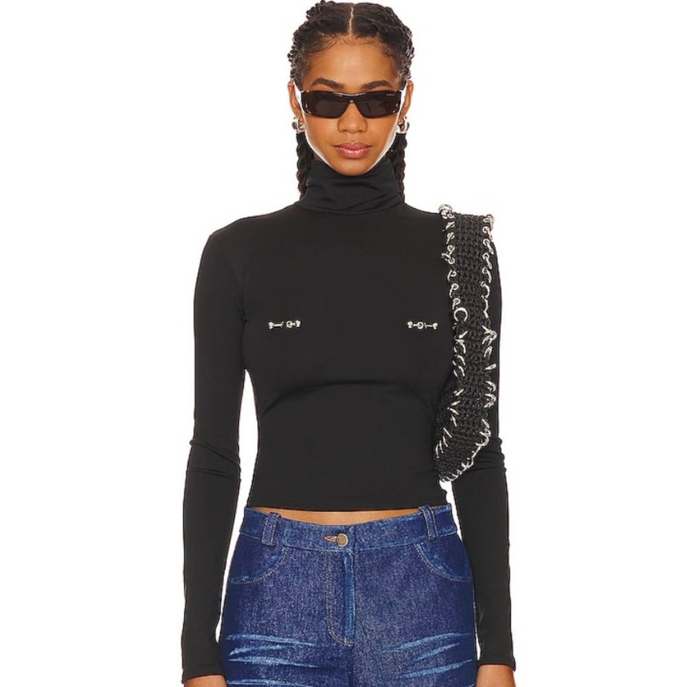 SOLD REVOLVE Pierced black turtleneck - S